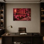 Premium Wall Art Yatay Html Edition – NM3-PNK-FH-H-004 displayed in a contemporary gallery-inspired room