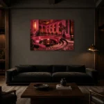 Premium Wall Art Yatay Html Edition – NM3-PNK-FH-H-004 shown in a warm modern interior