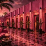 Flamingo Passage Row Of Cabana Doors Pink Home Office Wall Art