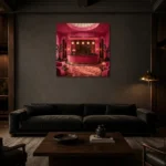 Premium Wall Art Kare Html Edition – NM3-PNK-FH-S-001 shown in a warm modern interior