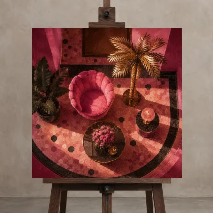 Premium Wall Art Kare Html Edition – NM3-PNK-FH-S-002 displayed on a studio easel