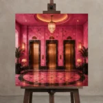 Premium Wall Art Kare Html Edition – NM3-PNK-FH-S-003 displayed on a studio easel