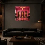 Premium Wall Art Kare Html Edition – NM3-PNK-FH-S-003 shown in a warm modern interior