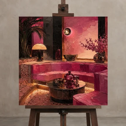 Premium Wall Art Kare Html Edition – NM3-PNK-FH-S-004 displayed on a studio easel