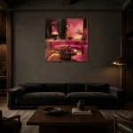 Premium Wall Art Kare Html Edition – NM3-PNK-FH-S-004 shown in a warm modern interior