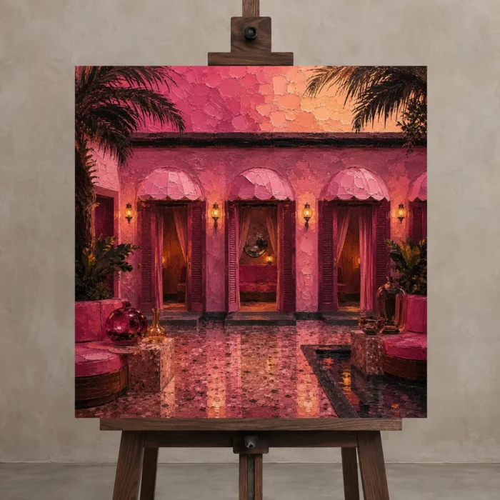 Premium Wall Art Kare Html Edition – NM3-PNK-FH-S-005 displayed on a studio easel