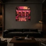Premium Wall Art Kare Html Edition – NM3-PNK-FH-S-005 shown in a warm modern interior