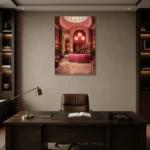 Premium Wall Art Dikey Html Edition – NM3-PNK-FH-V-001 displayed in a contemporary gallery-inspired room