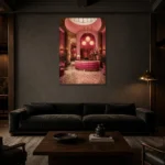 Premium Wall Art Dikey Html Edition – NM3-PNK-FH-V-001 shown in a warm modern interior
