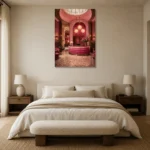 Premium Wall Art Dikey Html Edition – NM3-PNK-FH-V-001 showcased in an elegant minimalist interior