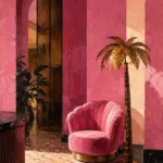 Flamingo Threshold Pink Lounge Chair Pink Entryway Wall Art
