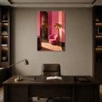 Premium Wall Art Dikey Html Edition – NM3-PNK-FH-V-002 displayed in a contemporary gallery-inspired room