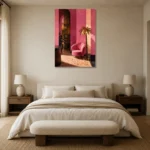 Premium Wall Art Dikey Html Edition – NM3-PNK-FH-V-002 showcased in an elegant minimalist interior