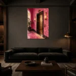 Premium Wall Art Dikey Html Edition – NM3-PNK-FH-V-003 shown in a warm modern interior