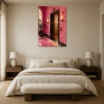 Premium Wall Art Dikey Html Edition – NM3-PNK-FH-V-003 showcased in an elegant minimalist interior