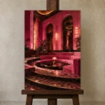 Premium Wall Art Dikey Html Edition – NM3-PNK-FH-V-004 displayed on a studio easel