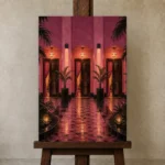 Premium Wall Art Dikey Html Edition – NM3-PNK-FH-V-005 displayed on a studio easel