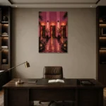 Premium Wall Art Dikey Html Edition – NM3-PNK-FH-V-005 displayed in a contemporary gallery-inspired room