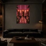 Premium Wall Art Dikey Html Edition – NM3-PNK-FH-V-005 shown in a warm modern interior