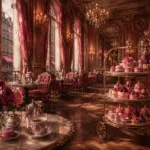 Patisserie Salon Tiered Dessert Trolley Pink Dining Room Wall Art