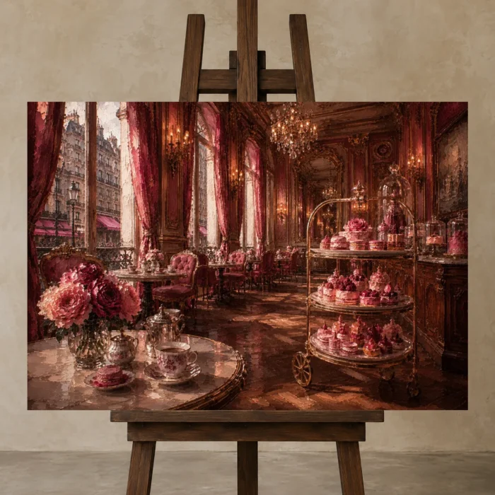 Premium Wall Art Yatay Html Edition – NM3-PNK-PP-H-002 displayed on a studio easel