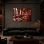 Premium Wall Art Yatay Html Edition – NM3-PNK-PP-H-002 shown in a warm modern interior