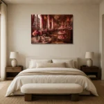 Premium Wall Art Yatay Html Edition – NM3-PNK-PP-H-002 showcased in an elegant minimalist interior