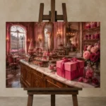 Premium Wall Art Yatay Html Edition – NM3-PNK-PP-H-003 displayed on a studio easel
