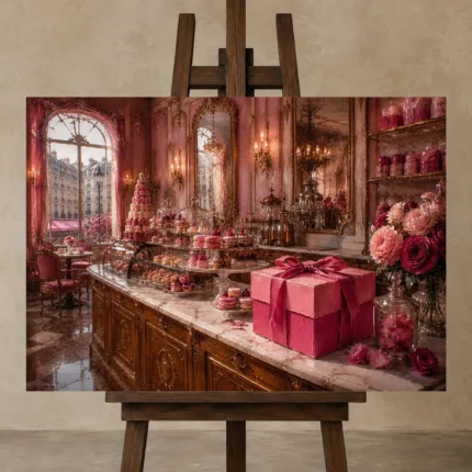 Premium Wall Art Yatay Html Edition – NM3-PNK-PP-H-003 displayed on a studio easel