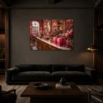 Premium Wall Art Yatay Html Edition – NM3-PNK-PP-H-003 shown in a warm modern interior
