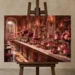 Premium Wall Art Yatay Html Edition – NM3-PNK-PP-H-004 displayed on a studio easel