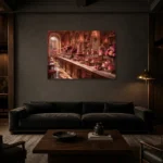 Premium Wall Art Yatay Html Edition – NM3-PNK-PP-H-004 shown in a warm modern interior