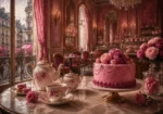 Patisserie Passage Porcelain Tea Service Pink Dining Room Wall Art