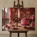 Premium Wall Art Yatay Html Edition – NM3-PNK-PP-H-005 displayed on a studio easel