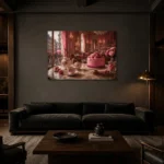 Premium Wall Art Yatay Html Edition – NM3-PNK-PP-H-005 shown in a warm modern interior
