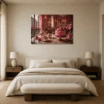 Premium Wall Art Yatay Html Edition – NM3-PNK-PP-H-005 showcased in an elegant minimalist interior