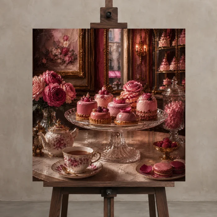 Premium Wall Art Kare Html Edition – NM3-PNK-PP-S-001 displayed on a studio easel