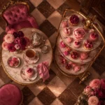 Patisserie Emblem Tiered Dessert Trolley Pink Dining Room Wall Art