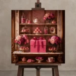 Premium Wall Art Kare Html Edition – NM3-PNK-PP-S-003 displayed on a studio easel