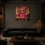 Premium Wall Art Kare Html Edition – NM3-PNK-PP-S-003 shown in a warm modern interior