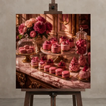 Premium Wall Art Kare Html Edition – NM3-PNK-PP-S-004 displayed on a studio easel