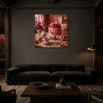 Premium Wall Art Kare Html Edition – NM3-PNK-PP-S-005 shown in a warm modern interior