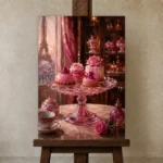 Premium Wall Art Dikey Html Edition – NM3-PNK-PP-V-001 displayed on a studio easel