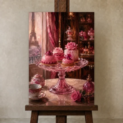 Premium Wall Art Dikey Html Edition – NM3-PNK-PP-V-001 displayed on a studio easel