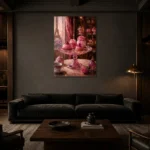 Premium Wall Art Dikey Html Edition – NM3-PNK-PP-V-001 shown in a warm modern interior