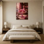 Premium Wall Art Dikey Html Edition – NM3-PNK-PP-V-001 showcased in an elegant minimalist interior