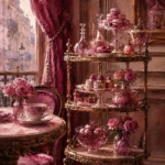 Patisserie Threshold Tiered Dessert Trolley Pink Dining Room Wall Art