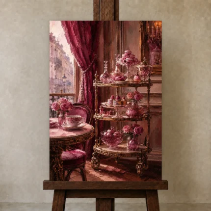 Premium Wall Art Dikey Html Edition – NM3-PNK-PP-V-002 displayed on a studio easel