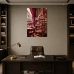 Premium Wall Art Dikey Html Edition – NM3-PNK-PP-V-002 displayed in a contemporary gallery-inspired room