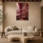 Premium Wall Art Dikey Html Edition – NM3-PNK-PP-V-002 presented in a sophisticated home setting